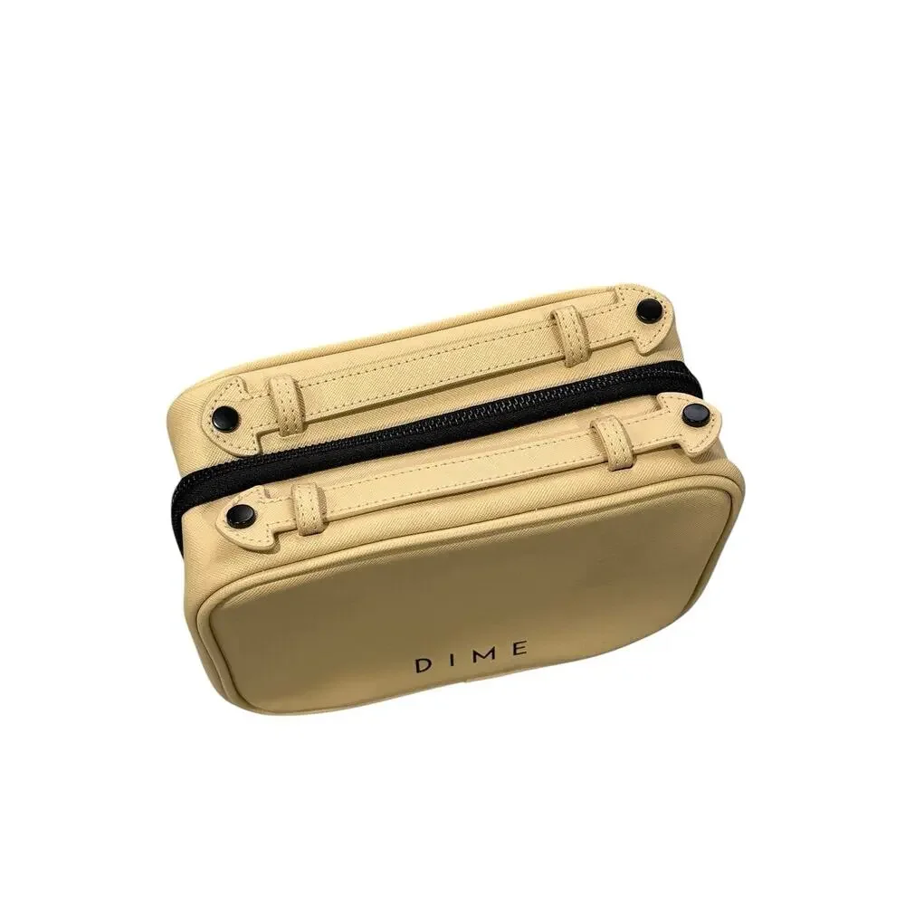 Dime Beauty Makeup Skincare Travel Bag Zip‎ Compartment Biege